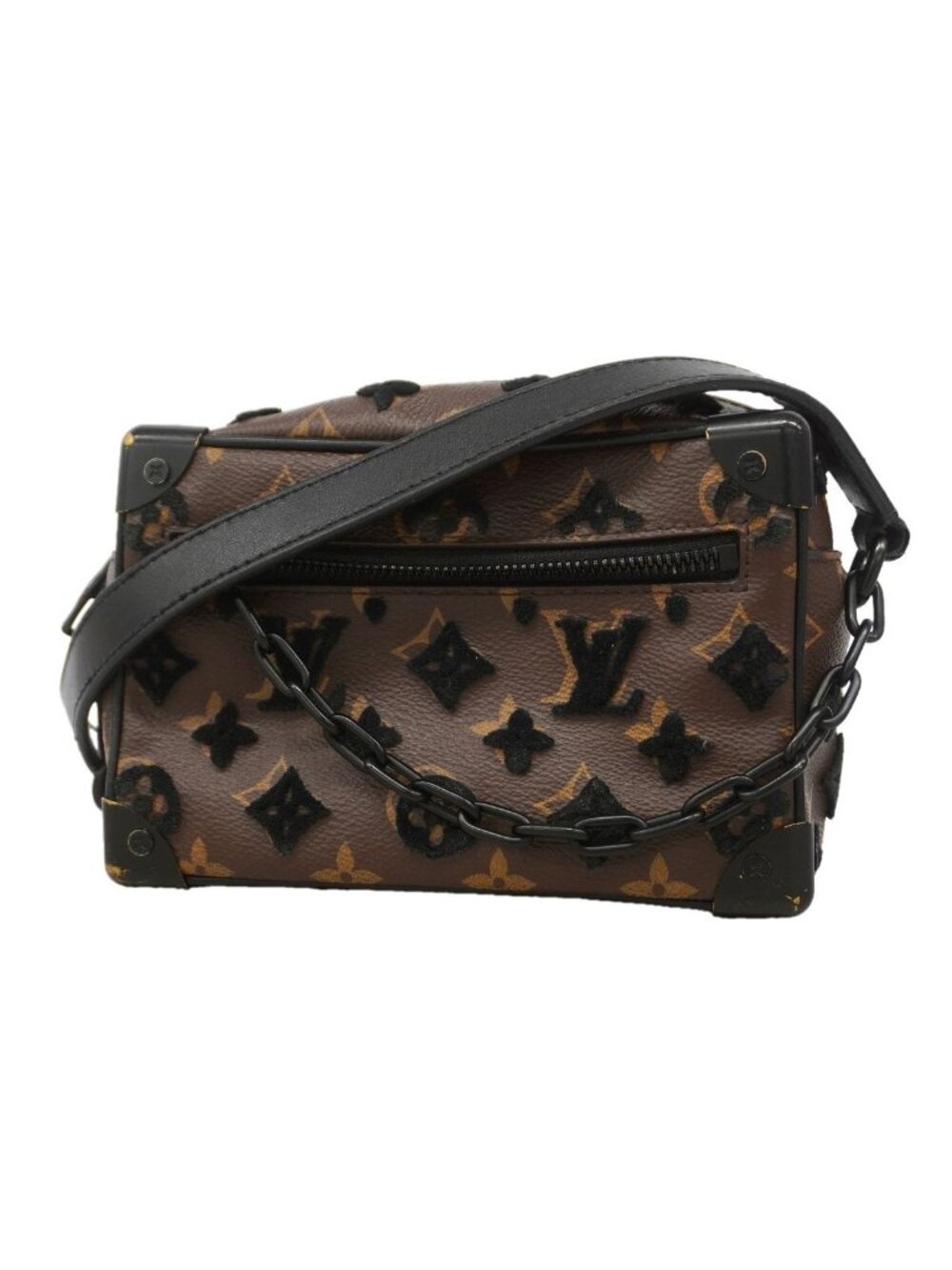 Louis Vuitton Shoulder Bag Monogram Tuffetage Mini Soft Trunk Brown Black